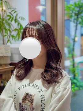 アイノア シノン 神保町(AInoa sinon) 髪質改善カラー/レイヤーカット/ラベンダーブラウン/艶カラー