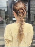 【お呼ばれアレンジ】編みおろしポニー　畑瀬彩華