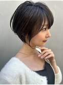 0代30代40代小顔ひし形ショートボブ