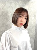 レイヤーカット/ウェットヘア/オリーブベージュ[上大岡]