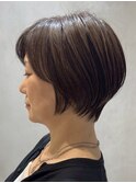表参道髪質改善カラーウルフショートカットベージュアッシュ50代
