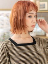 カバーヘア ブリス 志木南口駅前店(COVER HAIR bliss)&nbsp;★前髪パーマアプリコットオレンジミニボブレイヤー20代30代★1