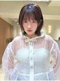 ミルクティーベージュ/レイヤーボブ/韓国巻き/顔周りカット/銀座