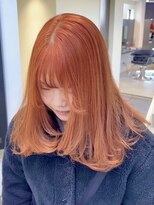 ラック 表参道(LUCK)&nbsp;ハイトーンオレンジ/春カラー/艶ハイトーン/顔周りレイヤー