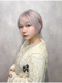 ハイトーンショート グラデーションボブ ホワイト
