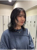 ミルクティーブロンド/ダークブルー/デジタルパーマ/茅ヶ崎