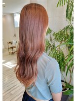 フゥカ 売市店(fuka)&nbsp;ブリーチ無しで透明感オレンジベージュカラー　八戸