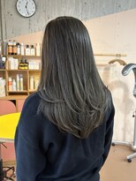 マルソー&nbsp;岡山顔まわりレイヤーグレージュ髪質改善カラー