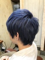 ジョージ(Jo-Ji)&nbsp;コバルトブルー♯ショート♯インナー♯ハイライト♯ブリーチ
