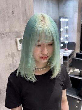 リル 溝の口(LiL) ミントグリーンカラー/溝の口/ダブルカラー/レイヤーカット