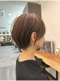 大人ラフウェーブ20代30代40代ボブブラウンスウィングショート