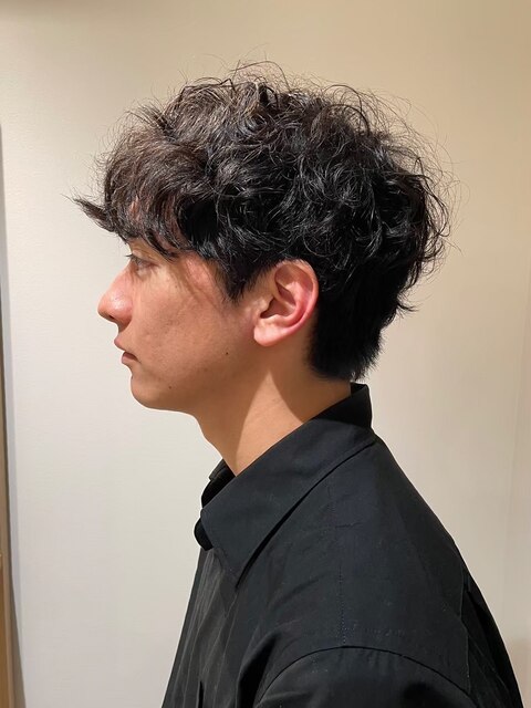 MEN'SHAIRアッシュブラックカルマパーマ