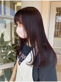 ピンクブラウン　艶髪　髪質改善　韓国風　顔まわり　顔周り