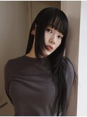 艶髪　ロング　フェイスレイヤー　ストレートパーマ　縮毛矯正