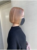 【ANGELICA後藤】首が細く見えるミルクティーミニボブ