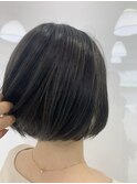 30代40代ショート白髪染めグレイカラーボブ艶栄名駅伏見丸の内
