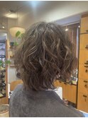 ◎小顔スパイラルパーマ×冬の透明感グレージュ