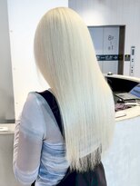 アルバム 池袋(ALBUM)&nbsp;ホワイトベージュロング韓国ヘアブロンド_ba576941