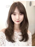 美髪ロングレイヤーレイヤーカットミディアムレイヤーワンカール