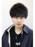 黒髪ショートレイヤー ソフトツーブロック無造作パーママッシュ