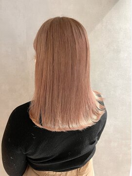 アイディール(:ideal) 20代30代40代☆ヴェールピンク×切りっぱなし外ハネスタイル