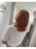 ブリーチonカラー 大人オレンジカラー