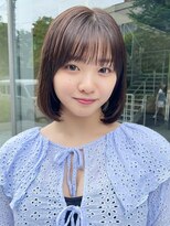 ノラ ヘアーサロン(NORA HAIR SALON) ナチュラル小顔前髪あり後れ毛サイドバング結べるボブくびれヘア