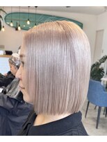 ヘアーメイク チョコ(hair make choco) 切りっぱなしボブ×ハイトーンホワイトベージュ☆