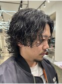 波巻きスパイラルパーマシャドウパーマメンズマッシュカット渋谷