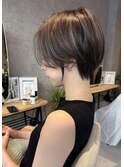 【大人ショートカット】ひし形ショートボブ前髪あり20代30代40代