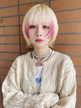 キャロルガーデンズ ボコカ 表参道(Carroll Gardens bococa) ケアブリーチ/フェイスカラー/ピンク/レイヤー【azu】