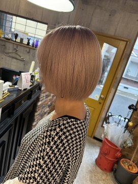 ルーナヘアー(LUNA hair) 『京都山科 ルーナヘアー』ベージュピンク ボブ 草木真一郎