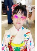 七五三＊お団子ヘアキッズヘアアレンジヘアセットセミロング