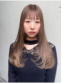 レイヤーカット☆ぱっつん前髪☆ダブルカラー☆ベージュカラー