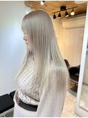 #ダブルカラー#ケアブリーチ#ハイトーン#ミルクティーベージュ