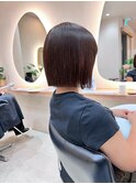 切りっぱなしボブショートボブタッセルボブ縮毛矯正ストレート