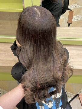 イオエ 西梅田(ioe) ブリーチなしカラー/髪質改善/ミルクティーベージュ/小顔ヘア