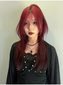 ハッシュカットブリーチデザインカラーレイヤーダブルカラー