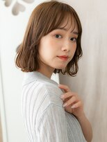 カバーヘア ブリス 北浦和(COVER HAIR bliss)&nbsp;ミルクティーベージュブリーチなしゆるふわボブ20代30代X北浦和