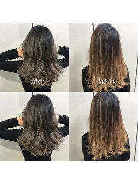 ヘアーデザイン リリー(HAIR DESIGN LiLy) 【バックショット】グレーパールグラデーション