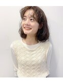 くるくるウザバング×春パーマボブ×アースカラー/こなれヘア