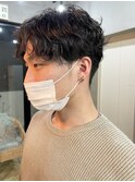 【橋上】メンズ センターパート スパイラルパーマ