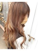 ロングヘア×ハイライト