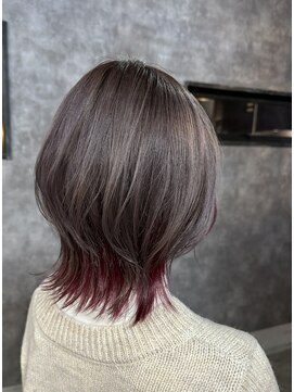 アウン 柏(a un) ウルフレイヤー/パープルグレージュ/インナー/髪質改善/柏