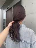 柔らか深みショコラブラウン暖色系 ウェーブロング