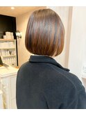 福山市美容室Caary 人気　似合わせカット　ぷつっと顎ラインボブ
