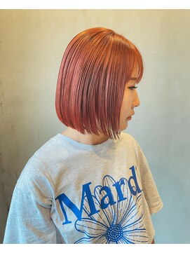 リムレス(LIMLESS) ピンクベージュ/ダブルカラー/ミニボブ/ブリーチ新潟万代