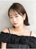 外はねボブ/耳かけボブ/ダークアッシュ/自由が丘