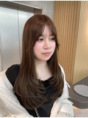 小顔/透明感カラー/韓国風/ダブルカラー/レイヤーカット/顔周り