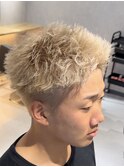 スパイキーショート パーマ 短髪 アップバング MEN'S HAIR